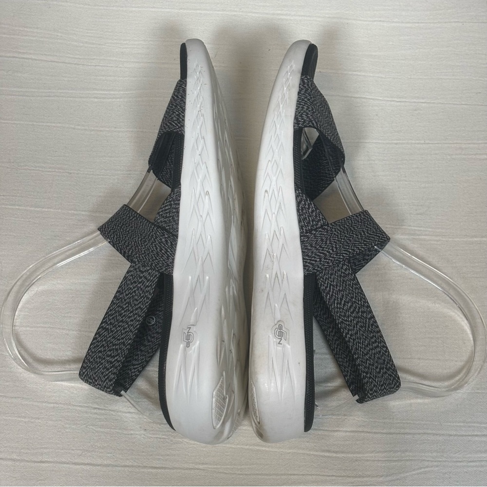 Skechers On-The-Go 600 - Ideal Goga Max Sandal-Black/White-Women Size 9 - Picture 6 of 11